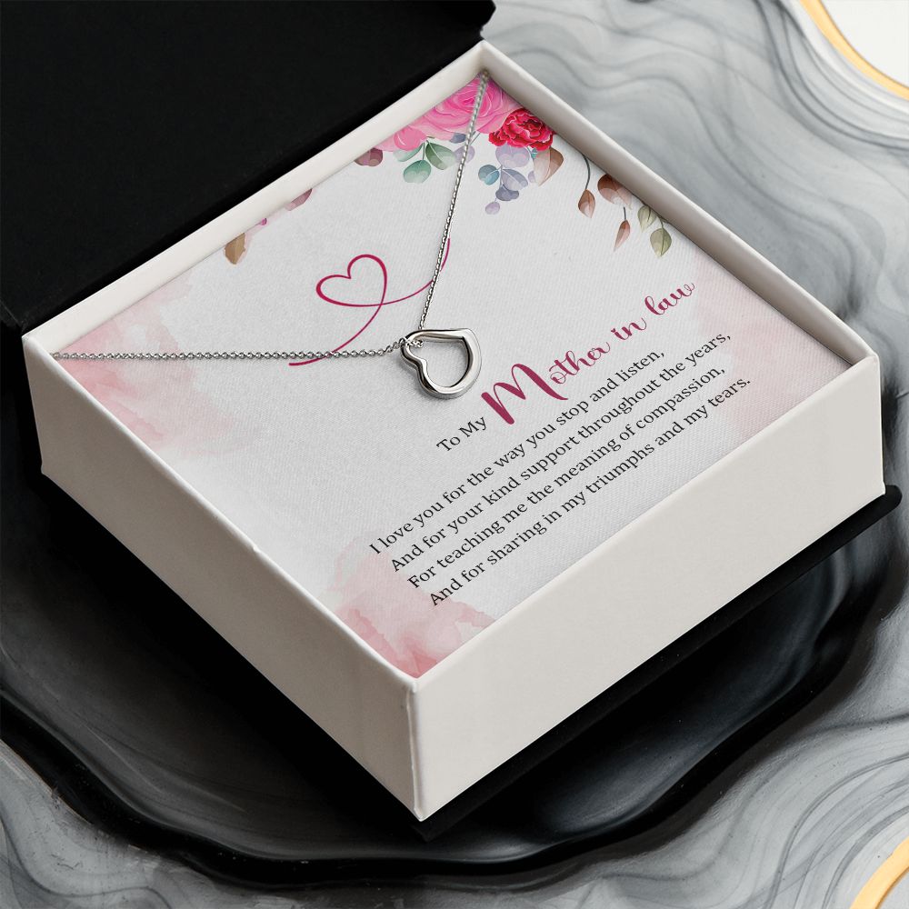 To My Mother-in-Law | Thank You for Your Love and Guidance - Delicate Heart Necklace
