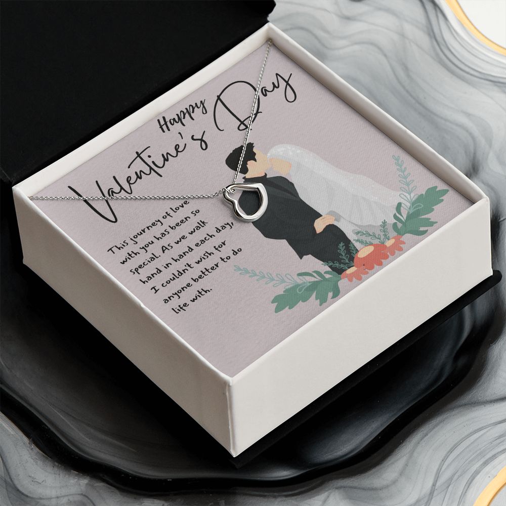 Happy Valentine's Day | Love is a Gift of the Heart - Delicate Heart Necklace