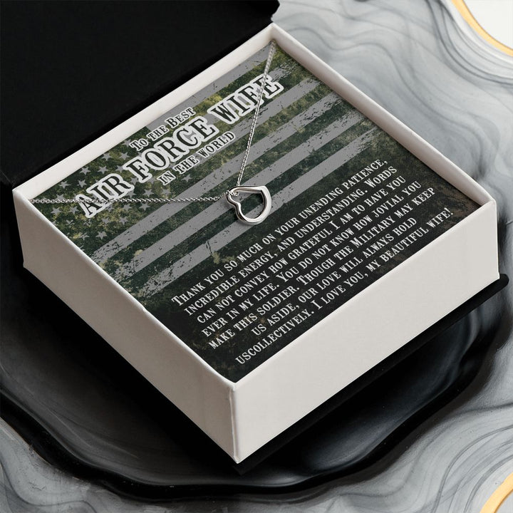 To My Air Force Wife | I am so proud of you and everything you do - Delicate Heart Necklace