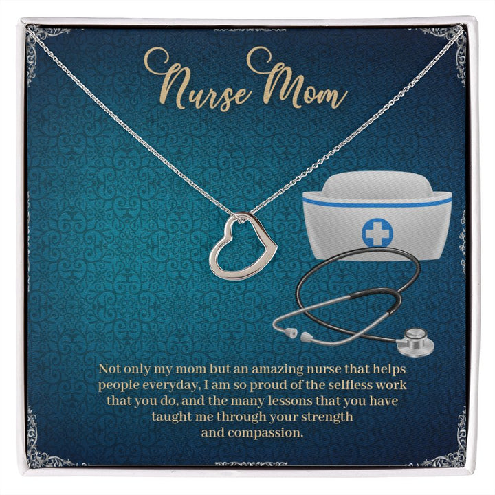 To My Mom | My Nurse Mom - Delicate Heart Necklace