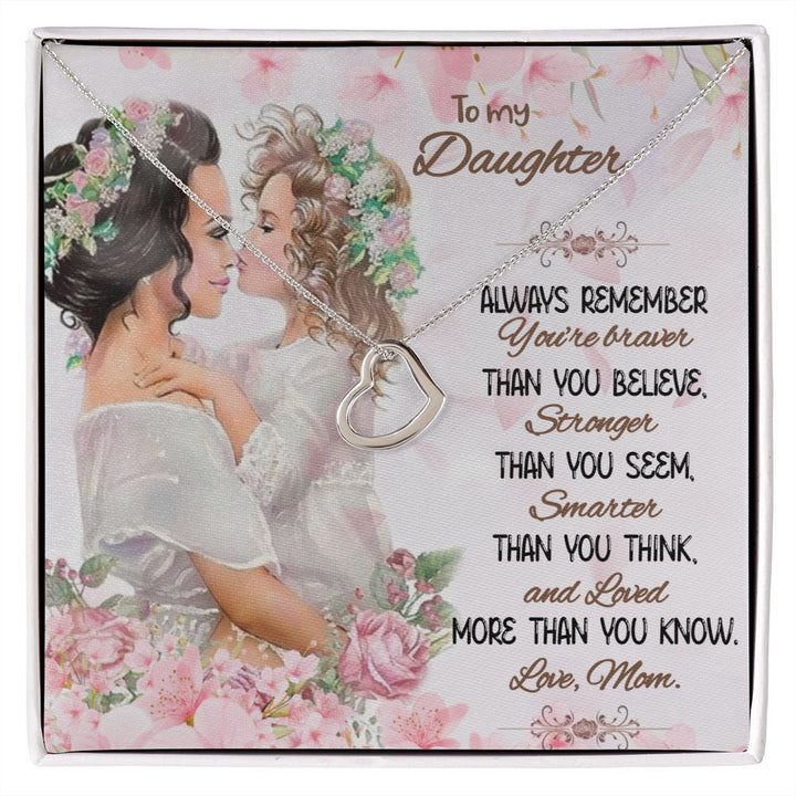 To My Daughter | Love That Surpasses Understanding - Delicate Heart Necklace