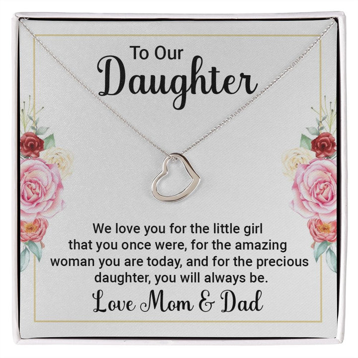 To Our Daughter | We Love You - Delicate Heart Necklace