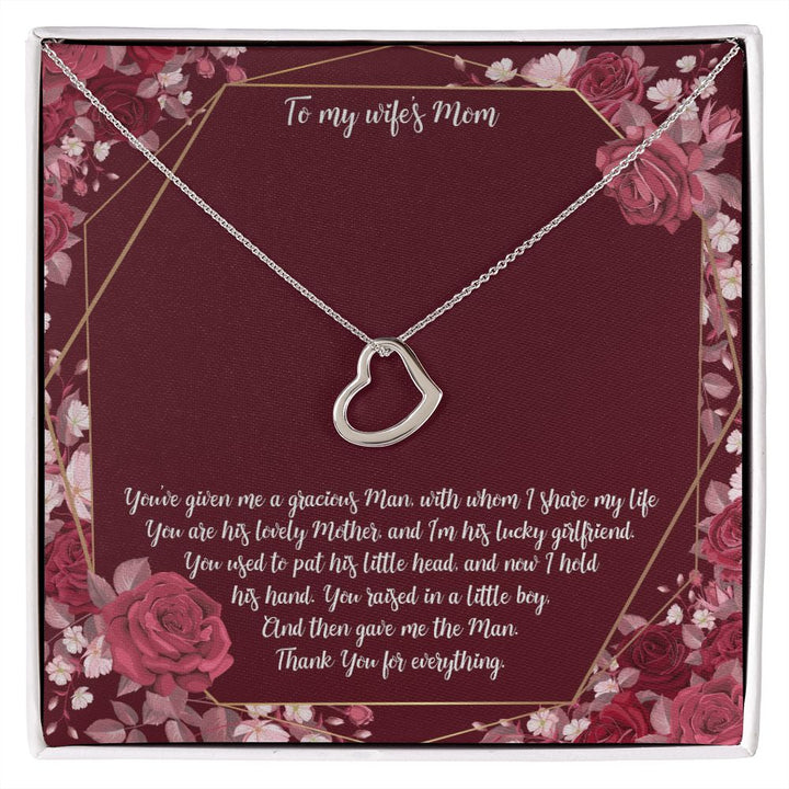 To My Mother-in-Law | Thank you for everything - Delicate Heart Necklace