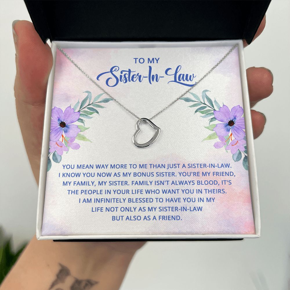 To My Sister-In-Law | The Transformation of a Relationship - Delicate Heart Necklace