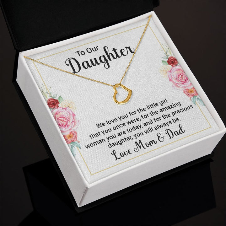 To Our Daughter | We Love You - Delicate Heart Necklace