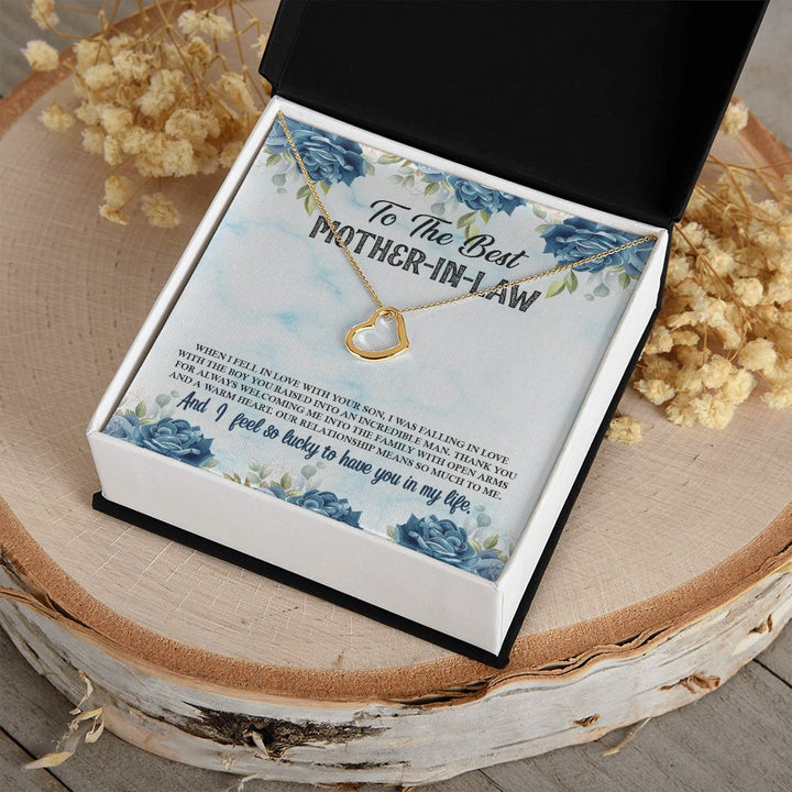 To My Mother-In-Law | Your Love is a Gift to Us All - Delicate Heart Necklace