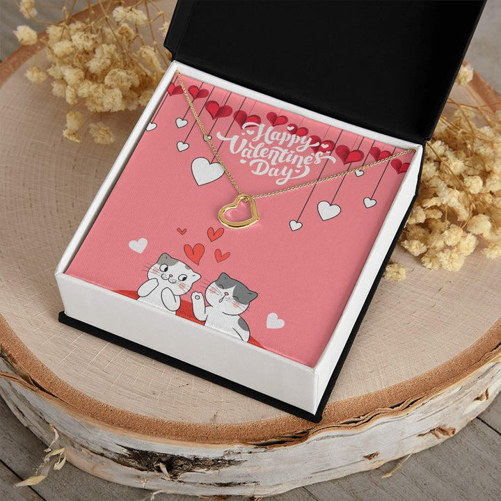 Happy Valentine's Day | I Love You More Than Words Can Say- Delicate Heart Necklace