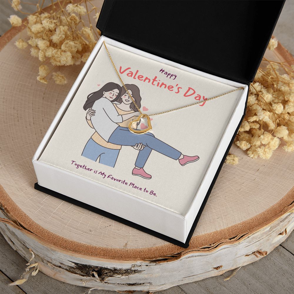 Happy Valentine's | All of Me, Loves All of You LGBTQ for Women - Delicate Heart Necklace