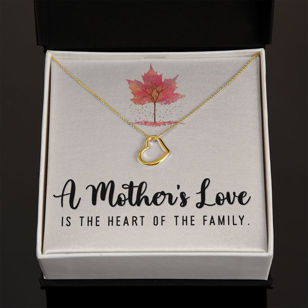 To My Mother | A Mother's Love - Delicate Heart Necklace