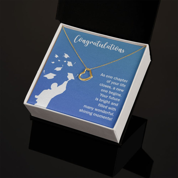 Happy Graduation | Your Journey Has Only Just Begun, Grad! Keep Climbing - Delicate Heart Necklace