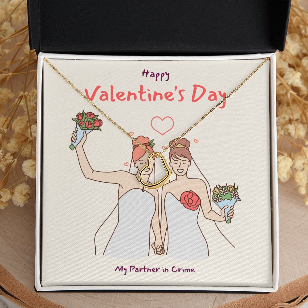 Happy Valentine's | Soulmates for Life LGBTQ for Women - Delicate Heart Necklace