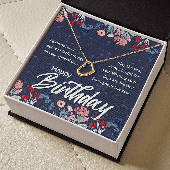 Happy Birthday | May the year shines bright for You - Delicate Heart Necklace