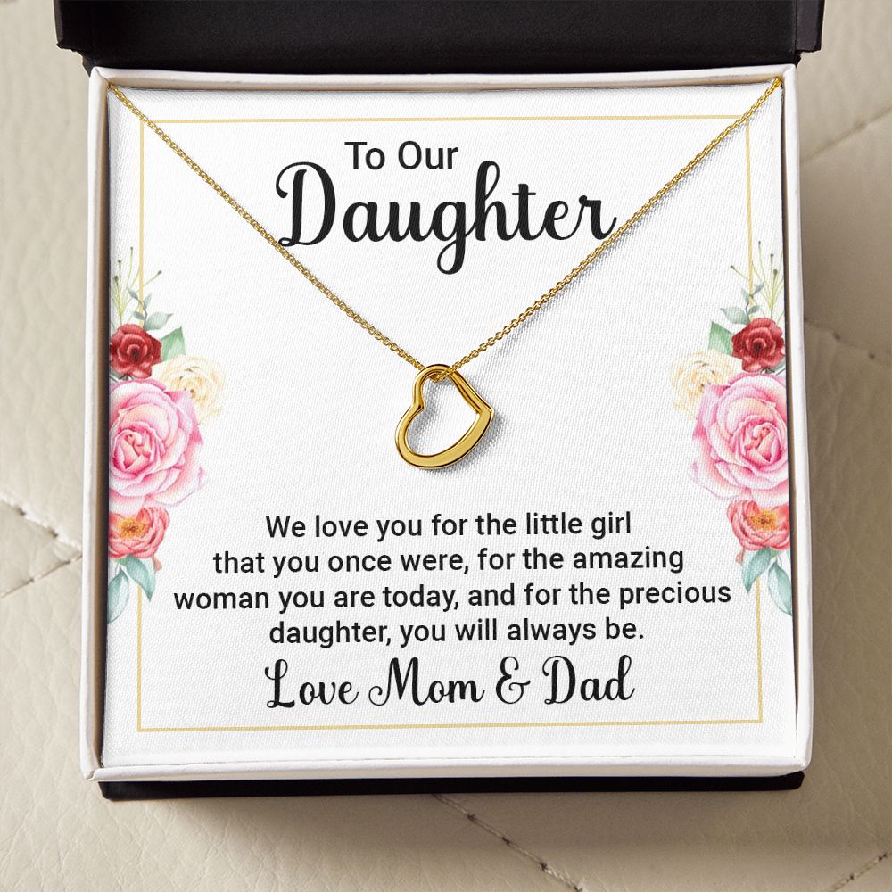 To Our Daughter | We Love You - Delicate Heart Necklace