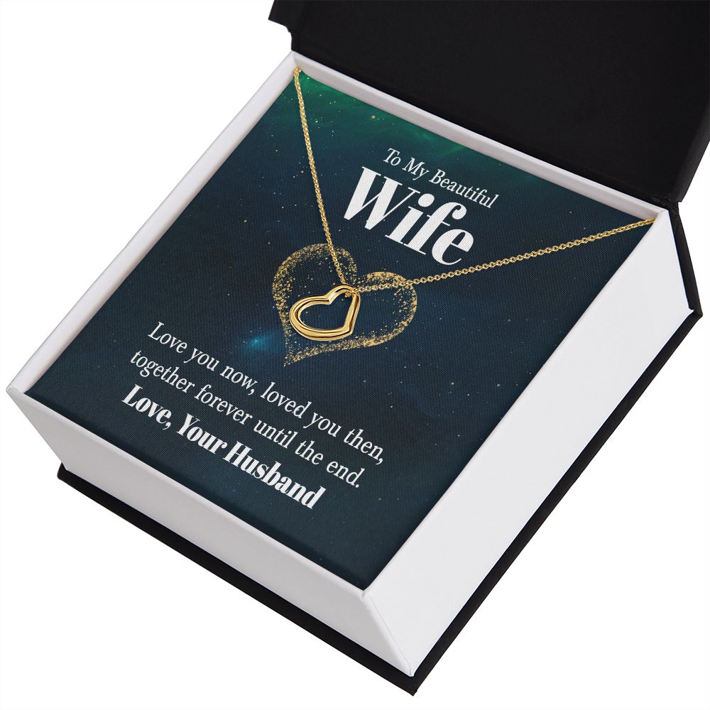 To My Beautiful Wife | Love You Now - Delicate Heart Necklace