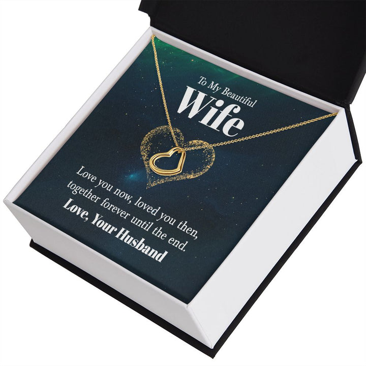 To My Beautiful Wife | Love You Now - Delicate Heart Necklace