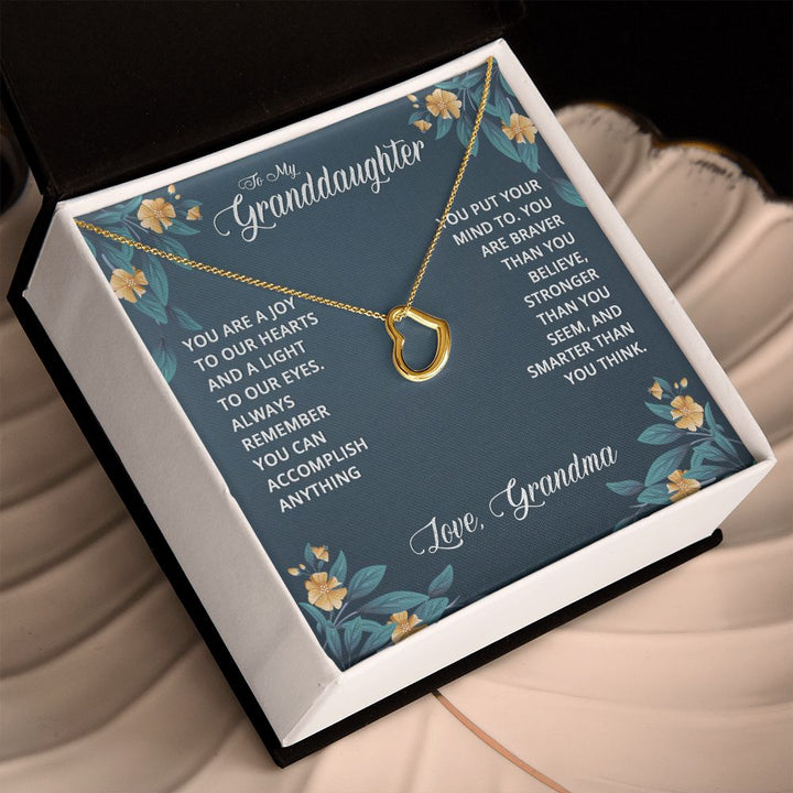 To My Granddaughter | Granddaughters Make the World a Better Place - Delicate Heart Necklace