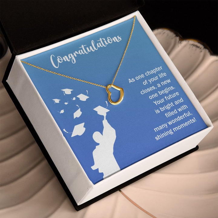 Happy Graduation | Your Journey Has Only Just Begun, Grad! Keep Climbing - Delicate Heart Necklace