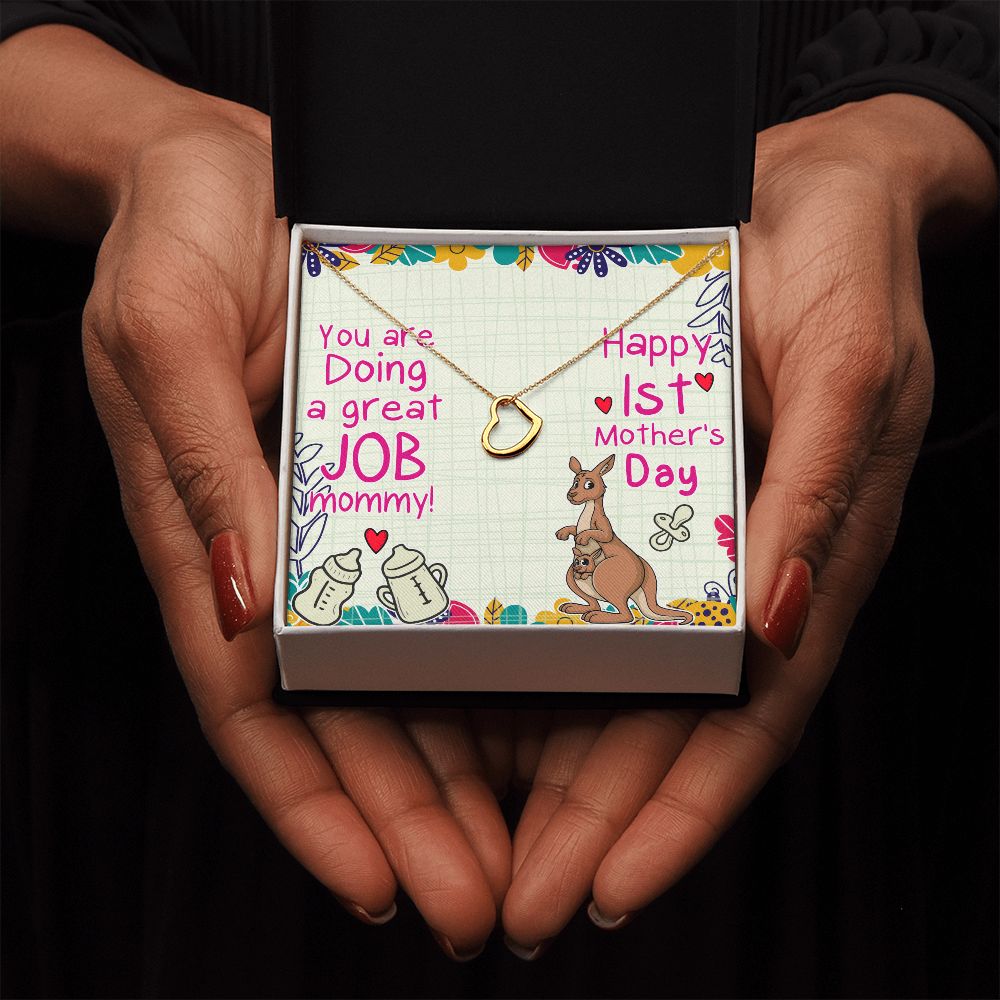 Mother's Day | You are doing a great job Mommy - Delicate Heart Necklace