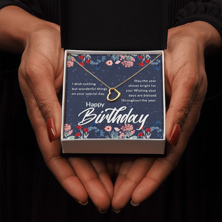 Happy Birthday | May the year shines bright for You - Delicate Heart Necklace
