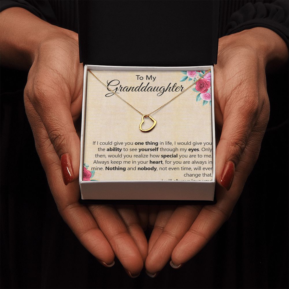 To My Granddaughter | The Unchanging Connection We Share - Delicate Heart Necklace