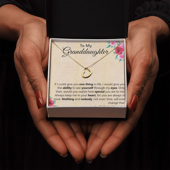 To My Granddaughter | The Unchanging Connection We Share - Delicate Heart Necklace