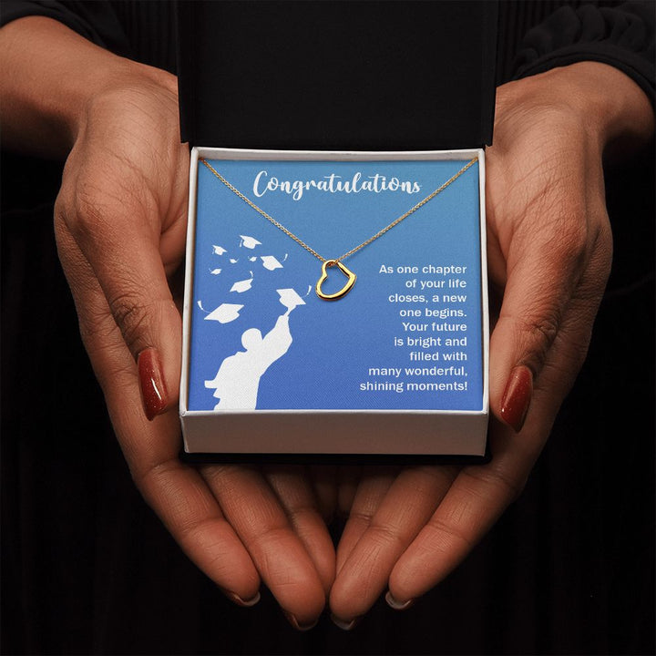 Happy Graduation | Your Journey Has Only Just Begun, Grad! Keep Climbing - Delicate Heart Necklace