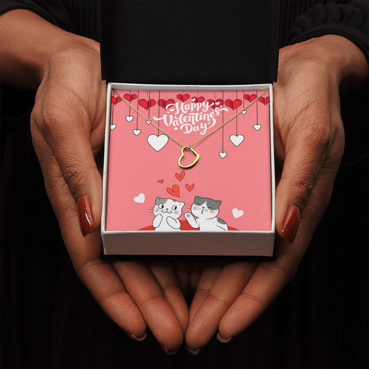Happy Valentine's Day | I Love You More Than Words Can Say- Delicate Heart Necklace