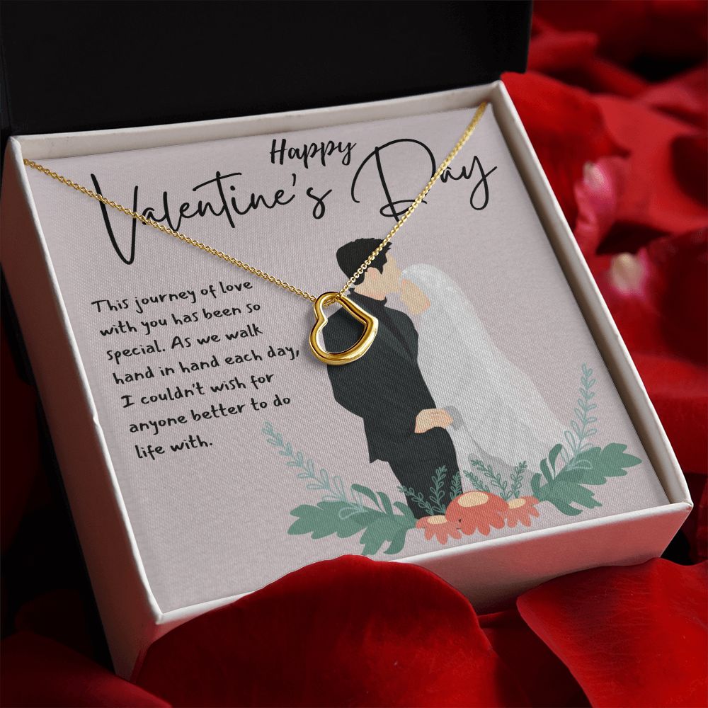 Happy Valentine's Day | Love is a Gift of the Heart - Delicate Heart Necklace