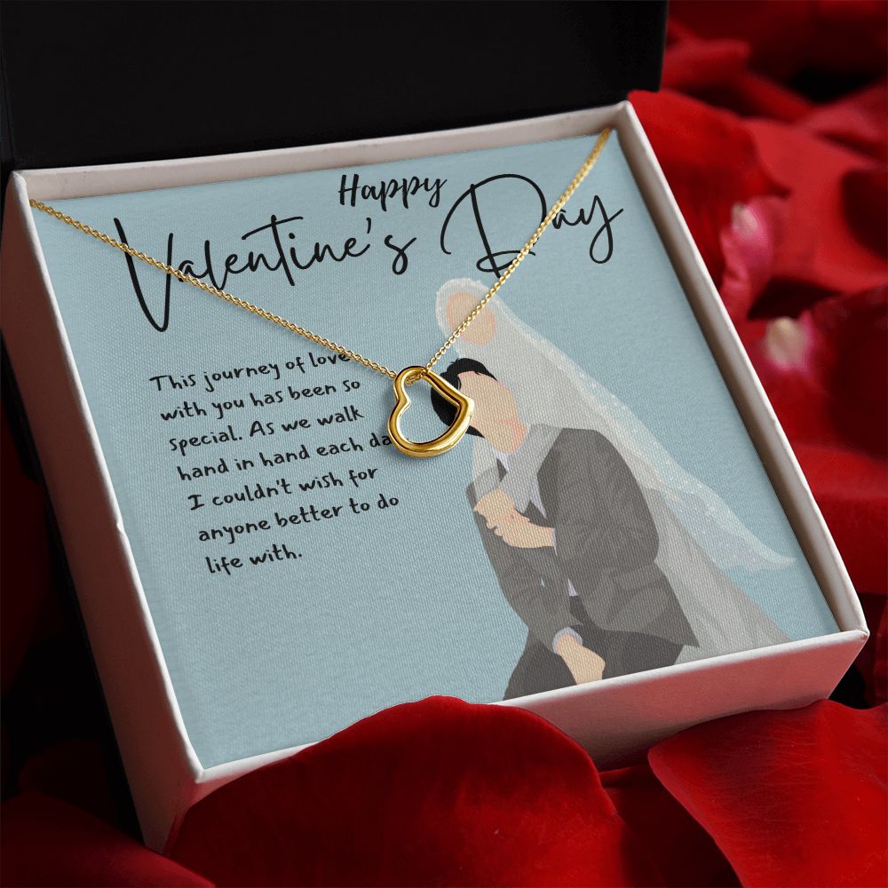 Happy Valentine's Day | Journey of Love with You - Delicate Heart Necklace