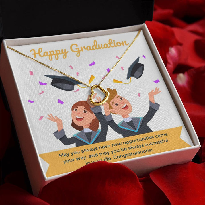 Happy Graduation | Keep Reaching Higher - Delicate Heart Necklace