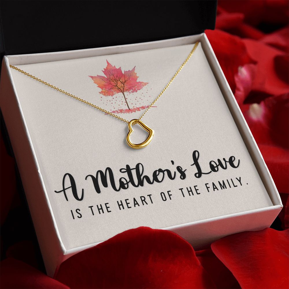 To My Mother | A Mother's Love - Delicate Heart Necklace