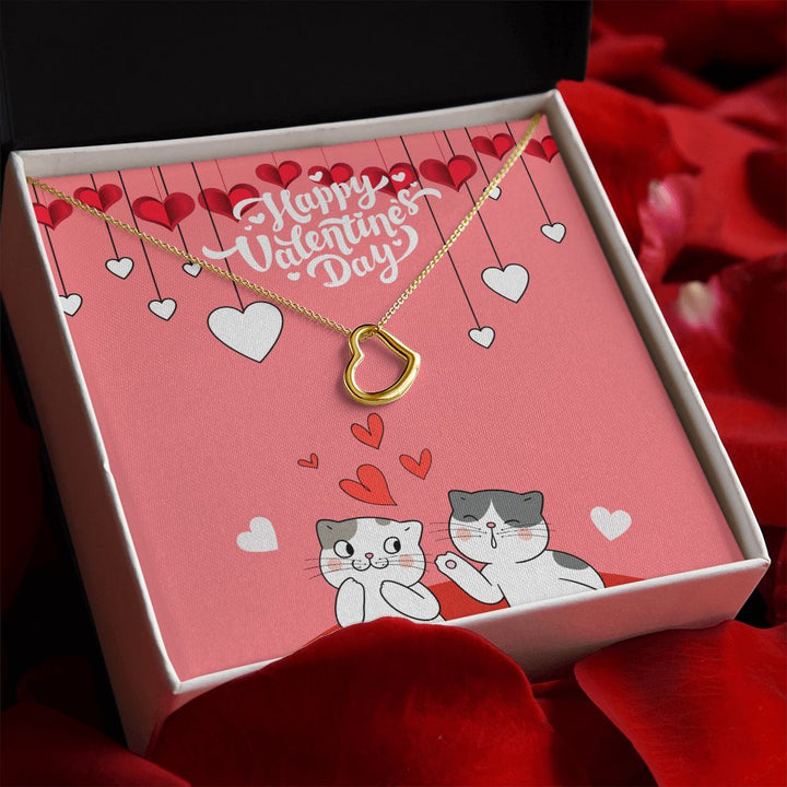 Happy Valentine's Day | I Love You More Than Words Can Say- Delicate Heart Necklace