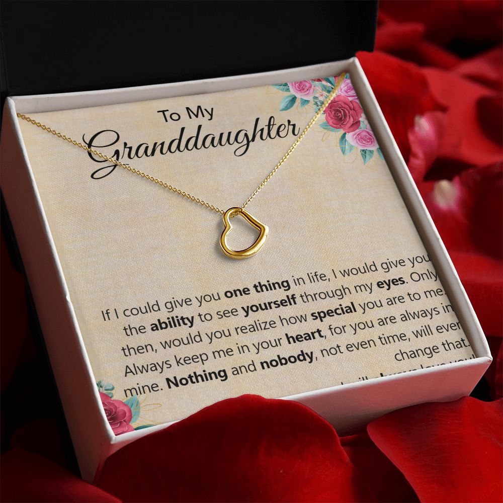 To My Granddaughter | The Unchanging Connection We Share - Delicate Heart Necklace