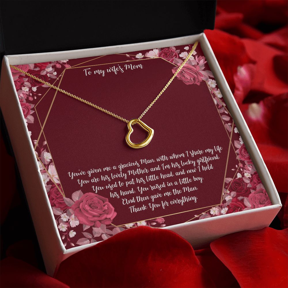 To My Mother-in-Law | Thank you for everything - Delicate Heart Necklace