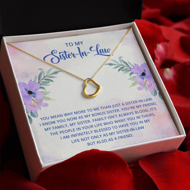To My Sister-In-Law | The Transformation of a Relationship - Delicate Heart Necklace