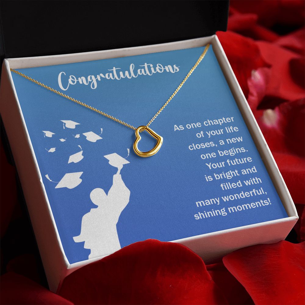 Happy Graduation | Your Journey Has Only Just Begun, Grad! Keep Climbing - Delicate Heart Necklace