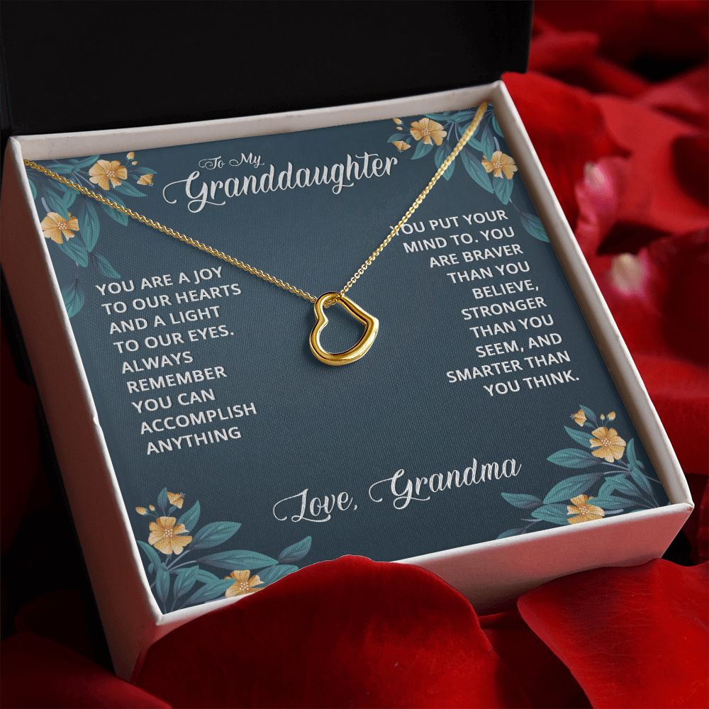 To My Granddaughter | Granddaughters Make the World a Better Place - Delicate Heart Necklace
