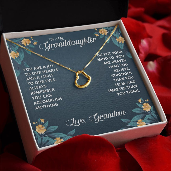 To My Granddaughter | Granddaughters Make the World a Better Place - Delicate Heart Necklace