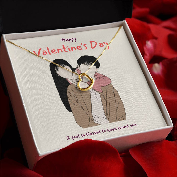 Happy Valentine's Day | I'll Love You Always - Delicate Heart Necklace