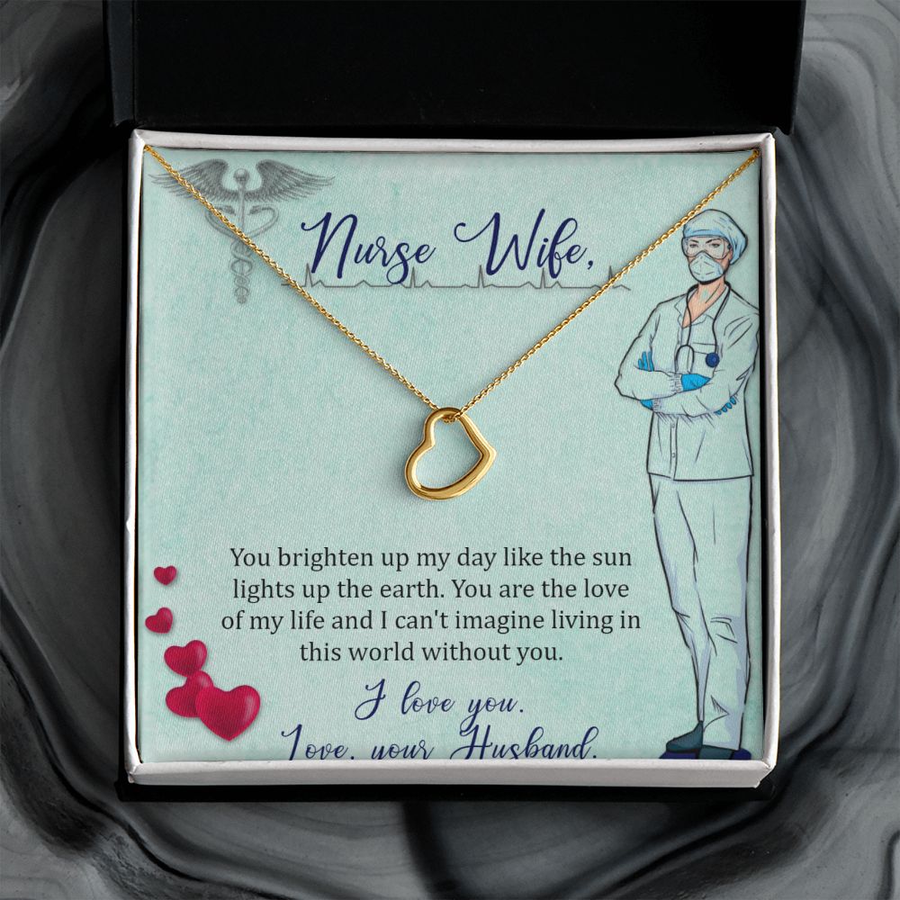 To My Wife | To My Nurse Wife - Delicate Heart Necklace
