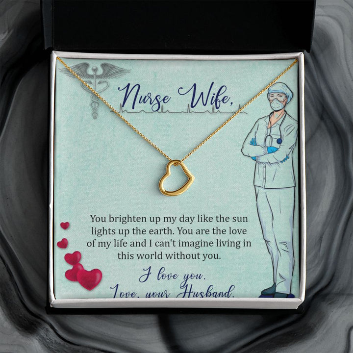 To My Wife | To My Nurse Wife - Delicate Heart Necklace