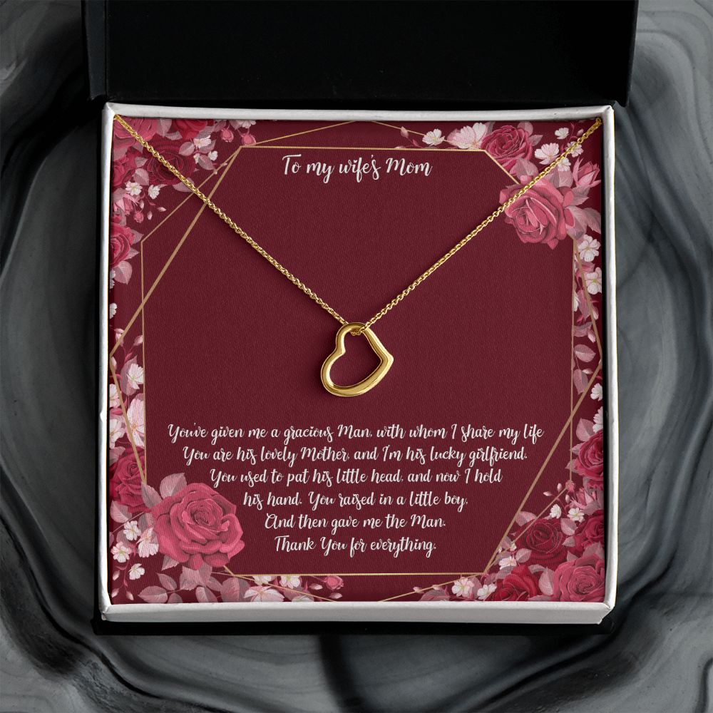 To My Mother-in-Law | Thank you for everything - Delicate Heart Necklace