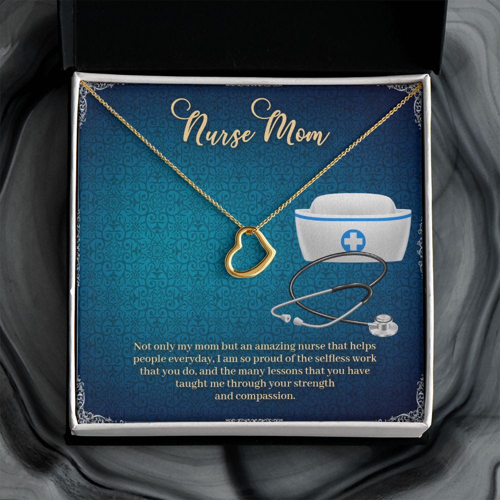 To My Mom | My Nurse Mom - Delicate Heart Necklace
