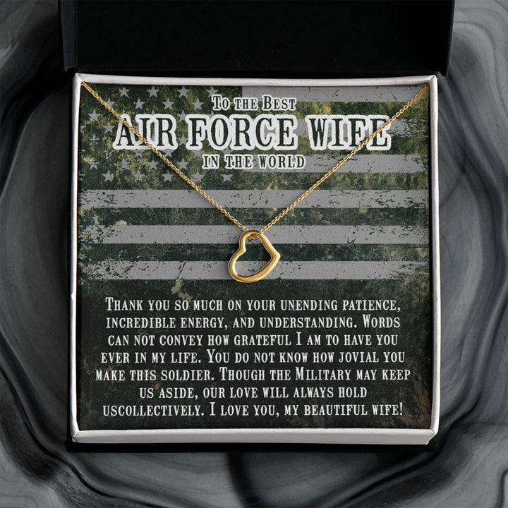 To My Air Force Wife | I am so proud of you and everything you do - Delicate Heart Necklace