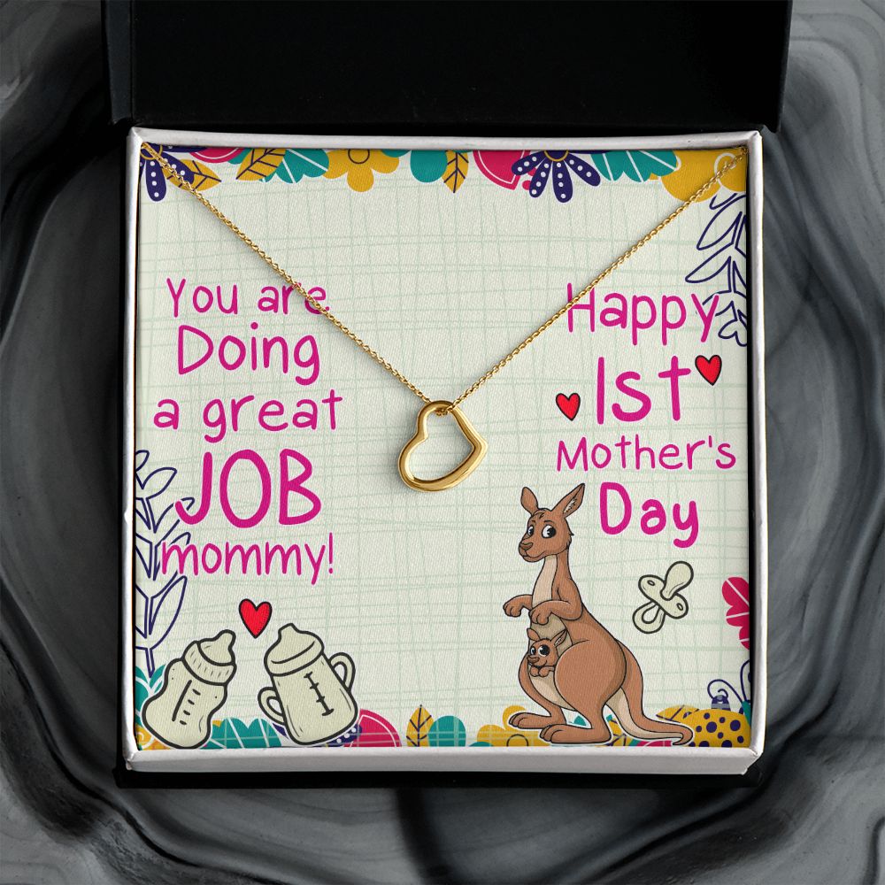Mother's Day | You are doing a great job Mommy - Delicate Heart Necklace