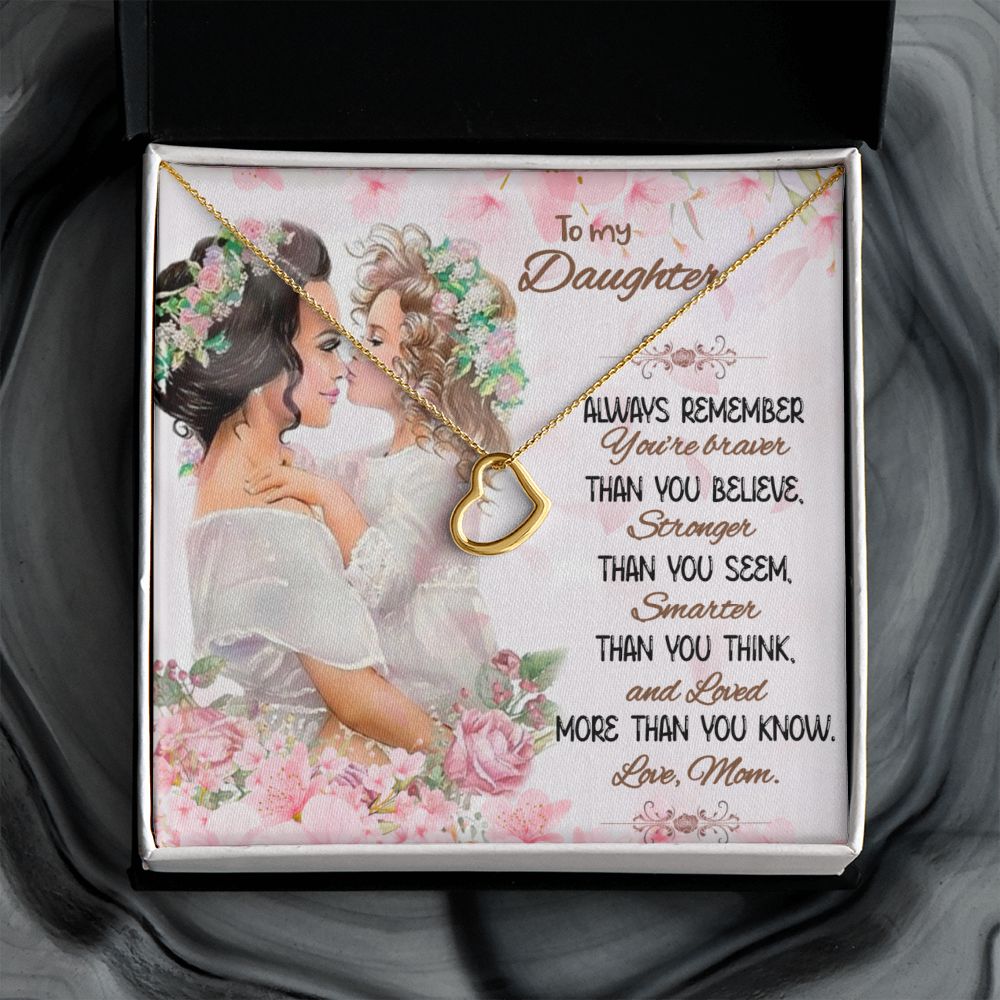 To My Daughter | Love That Surpasses Understanding - Delicate Heart Necklace