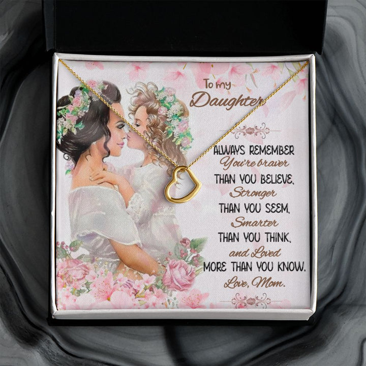 To My Daughter | Love That Surpasses Understanding - Delicate Heart Necklace