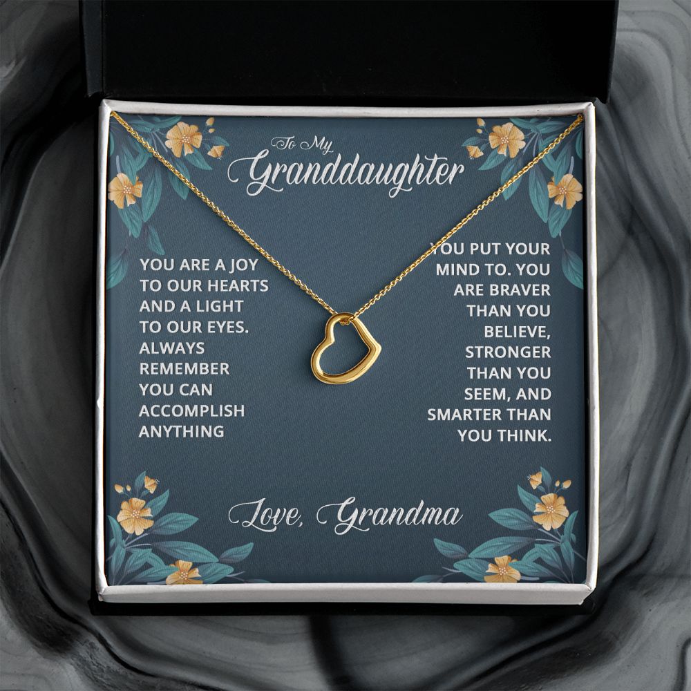 To My Granddaughter | Granddaughters Make the World a Better Place - Delicate Heart Necklace