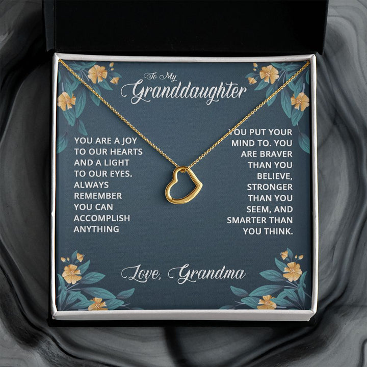 To My Granddaughter | Granddaughters Make the World a Better Place - Delicate Heart Necklace