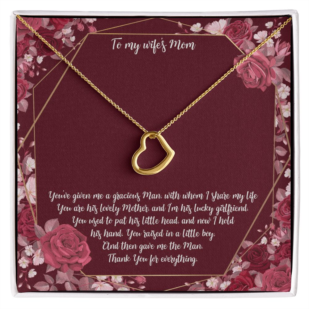To My Mother-in-Law | Thank you for everything - Delicate Heart Necklace
